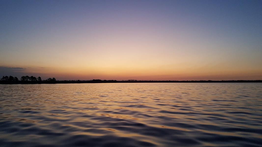 sunset cruisning on the water